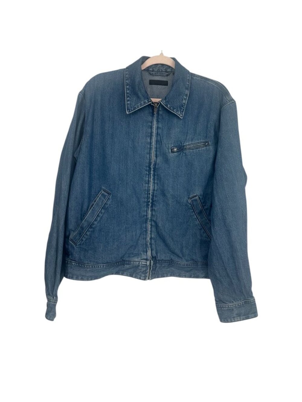 UNIQLO Jacket Unisex Small Blue Denim Zip Up Blouson Utility Retro Workwear